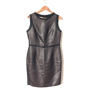 Evan-Picone | Black and metallic sheath dress